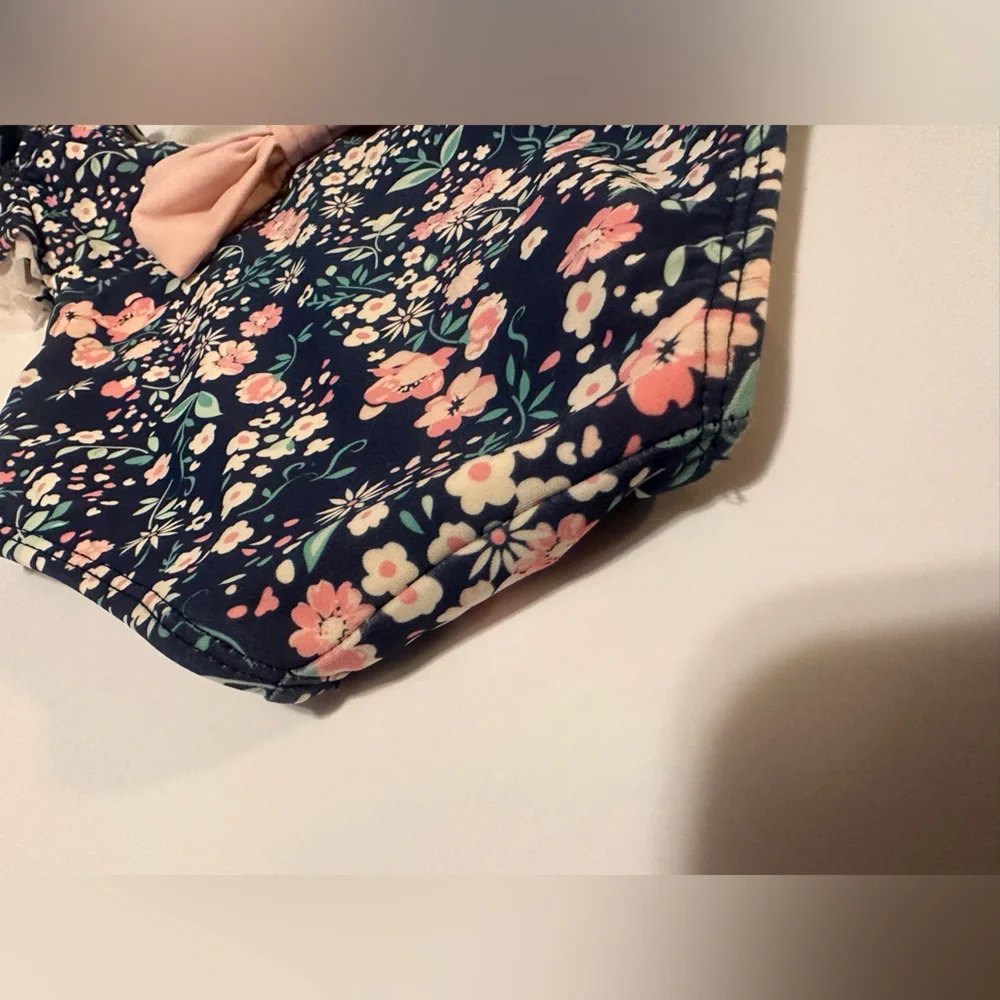 Ruffle Butts Flutter Sleeve Navy Floral Swimsuit